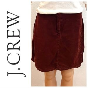 SOLD - J. Crew Burgundy Corduroy Mini Skirt